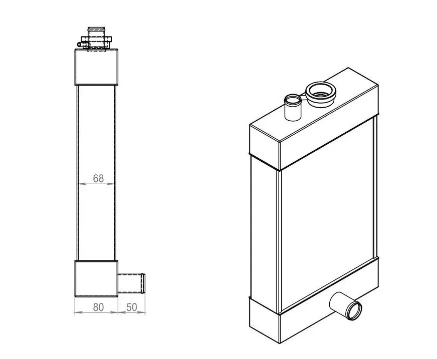 定制铝制散热器菲亚特 600D Fićo Fića Fikjo Zastava 750 无支架 — 第 3/4 张图片