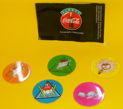 COCA-COLA Tricker, Wackelbilder C, Ø 4 cm, 5 + 1 in OVP, gebraucht, GUT!