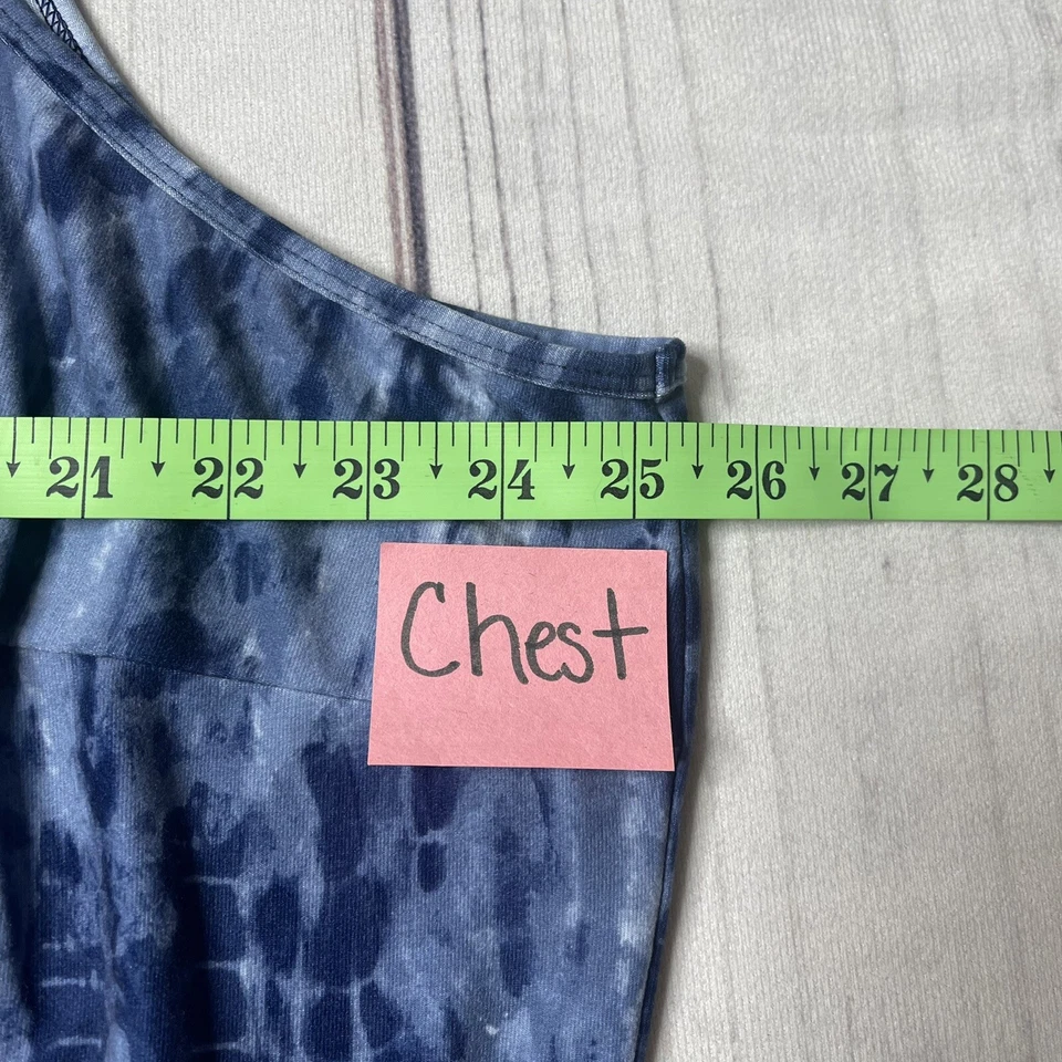 Antiguo Mono Azul Marino Aliento Tie-Dye Talla Grande 3X Boho Vacaciones de Verano Foto 3 de 4