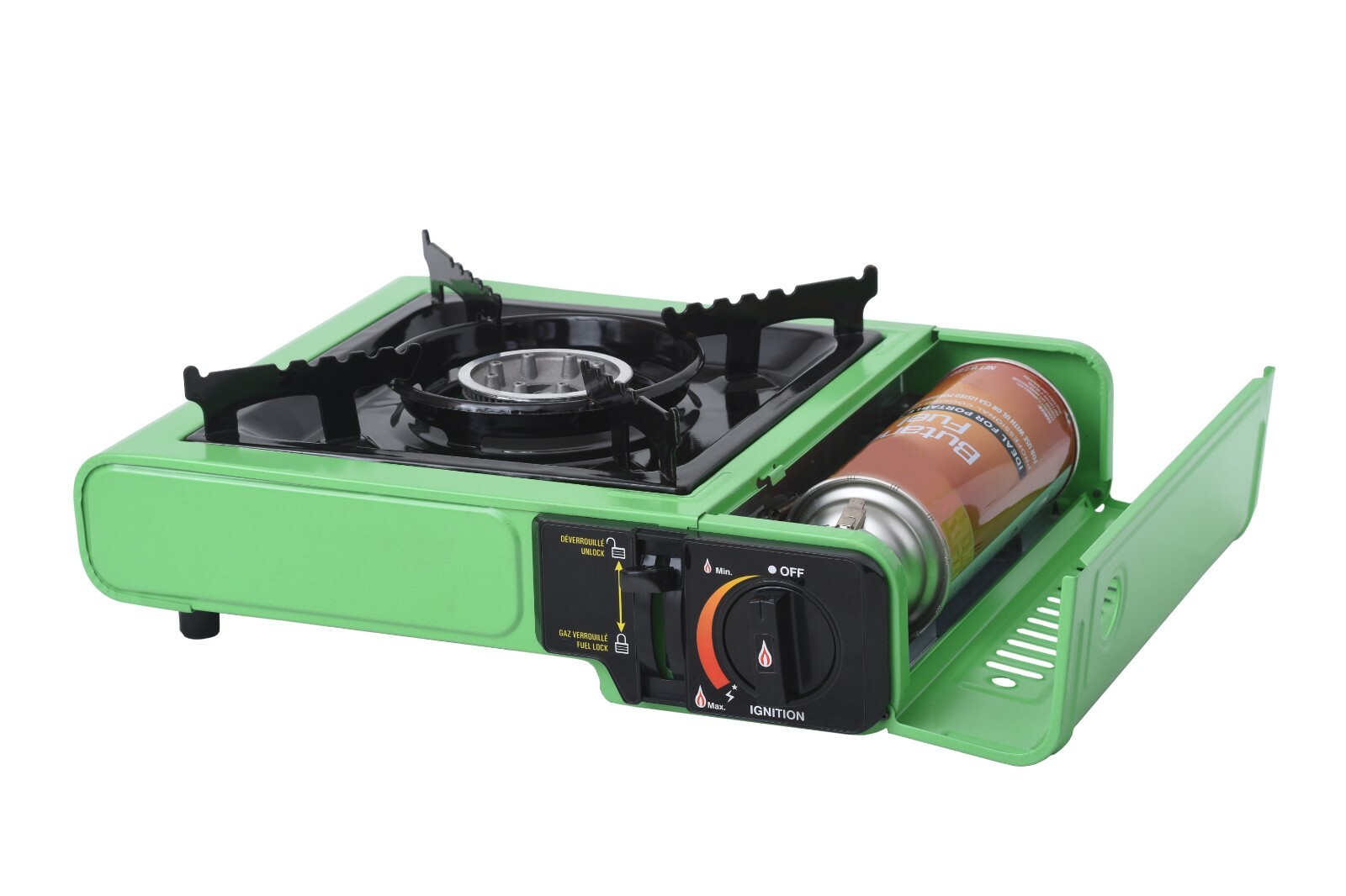 Portable Multi Fuel Butane or Propane Camping Stove Burner with Carry