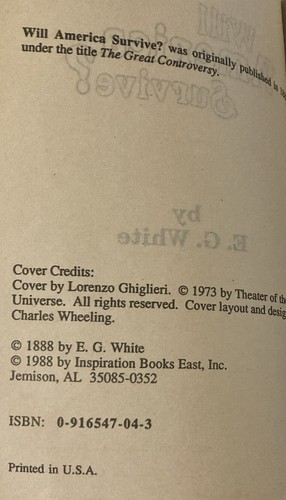 Will America Survive? America May NotAlways Be Free! by E.G. White PB 1988 - Picture 2 of 5