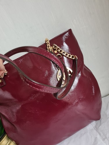 Michael KORS Patent Leather Shoulder Bag Red Handbag Medium - Picture 6 of 19