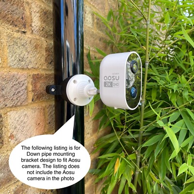 Aosu 2k Wireless Security Camera Down Pipe Mounting Bracket Gutter 68mm In  Black UK