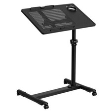 Height-Adjustable Desk Sitting Standing Options Steel Mobile Computer Desk, Blk