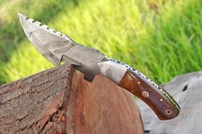 CUSTOM HAND FORGED DAMASCUS STEEL TRACKER HUNTING KNIFE & MICARTA HANDLE AH-1336
