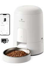 Automatic Cat Feeder, Wi-Fi Rechargeable Cat Food Dispenser Battery 2L White