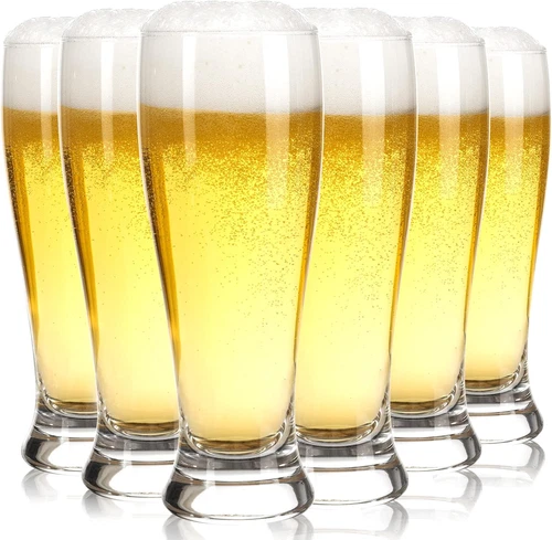 16Oz Beer Glasses Set of 6 Pilsner Glasses, Craft Beer Cups for Bar Pub, Glasswa