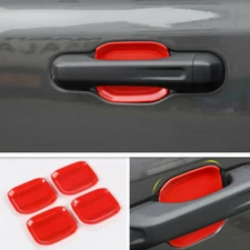 4x ABS Red Exterior Door Handle Bowl Cover Trim For Jeep 2018-2023 Gladiator JT