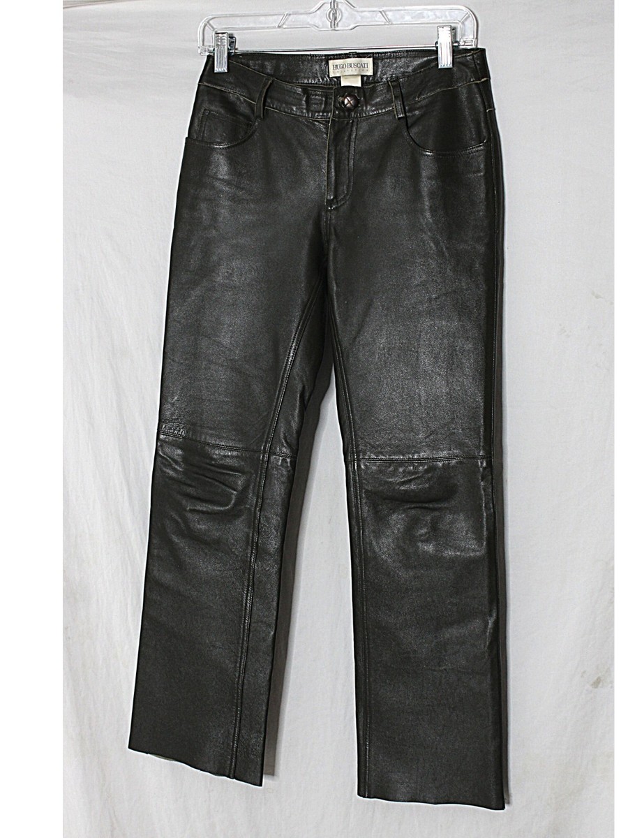 Womens Leather Pants 2 Olive Green SOFT Lambskin Hugo Buscati