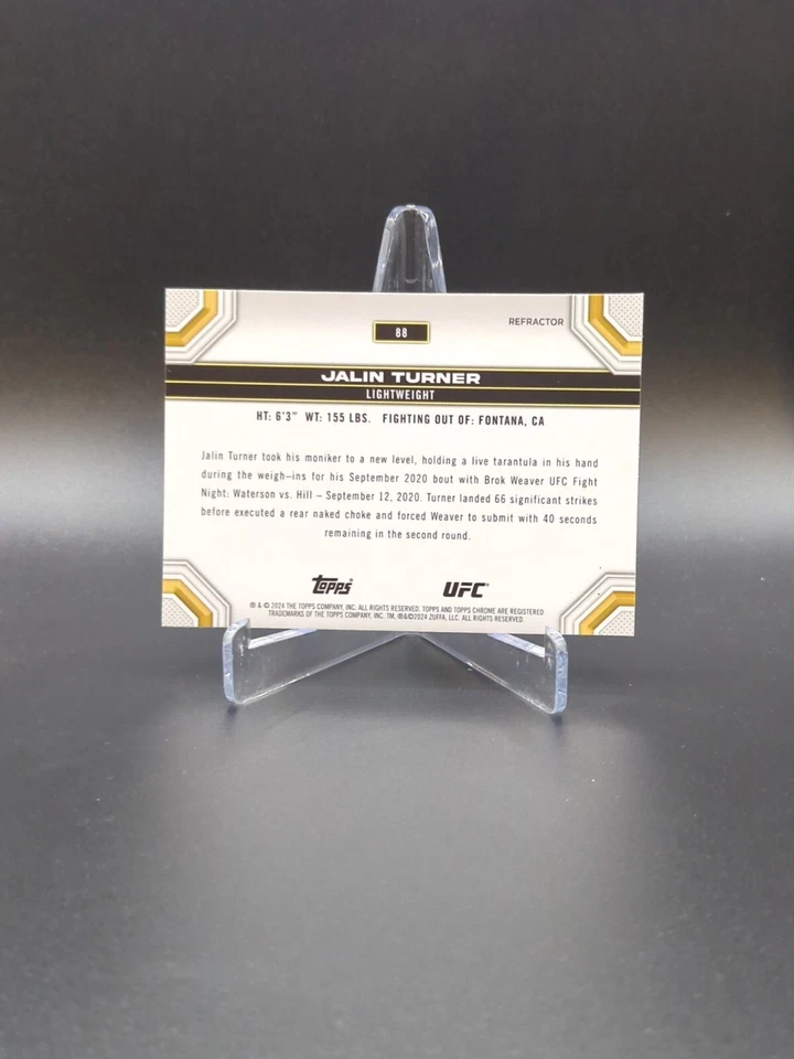 Jalin Turner 2024 Topps Chrome UFC #88 Refractor Card Mint Condition  - Image 2 of 2