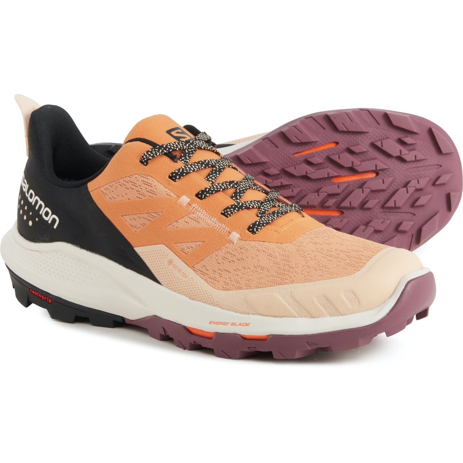 Wmns Salomon OUTpulse GTX GORETEX IMPERMEABILE albicocca buff nero tulipier taglia 9 5