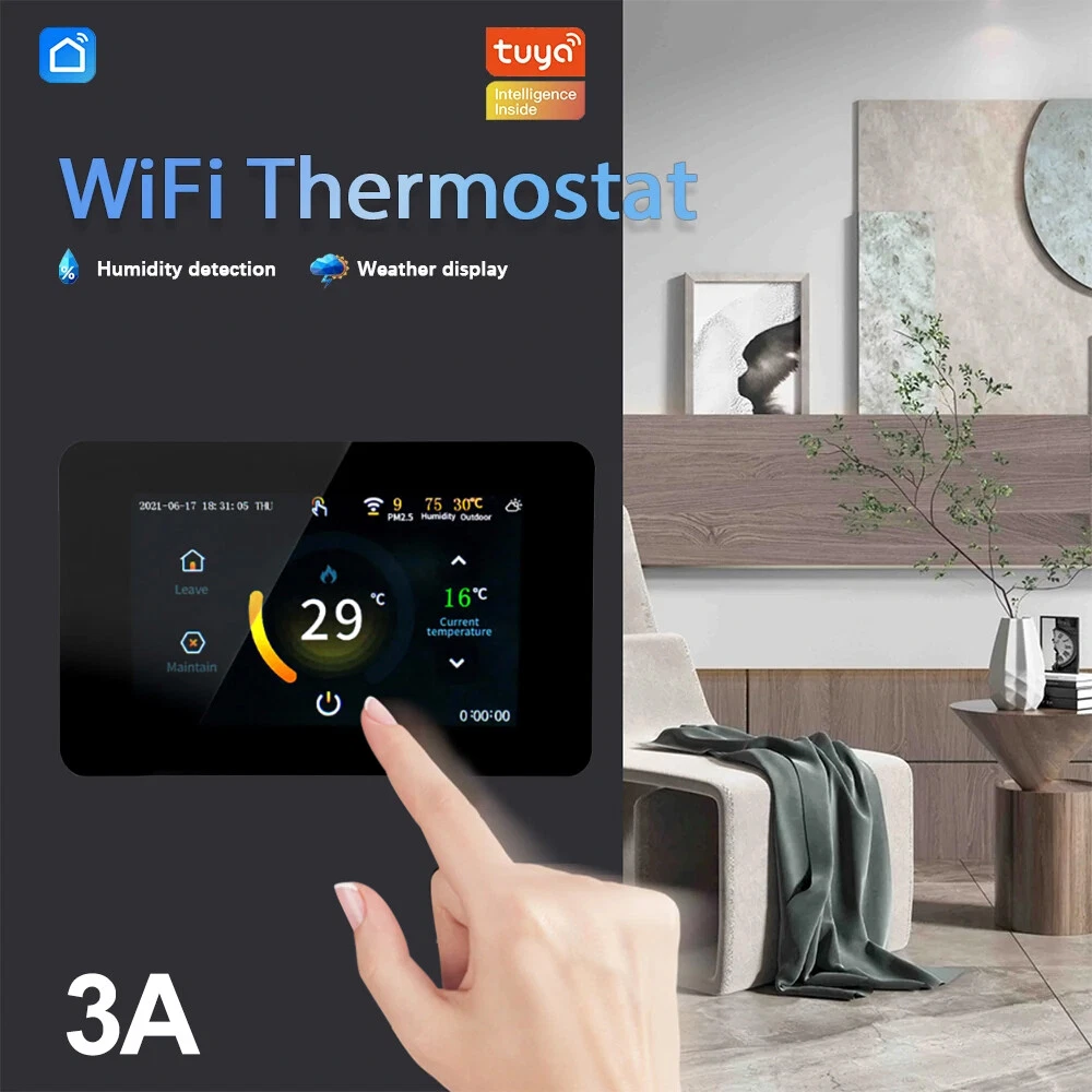 Smart WiFi Heating Thermostat Home Gas Boiler Central Room Control Alexa  Google | eBay