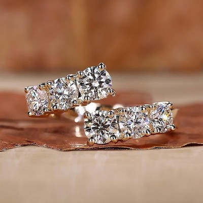1,70 ct exklusiver Diamant-Verlobungsring 14 kt Gelbgold im Labor gezüchtet E...