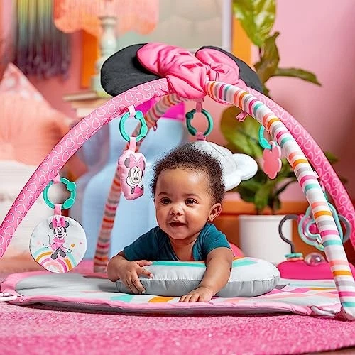 BRIGHT STARTS DISNEY BABY MINNIE MOUSE FLOWER BESTIES ACTIVITY GYM - PINK
