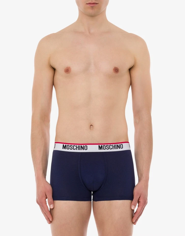 Moschino Boxer Bi-pack con Elastico in vita Logo Lettering