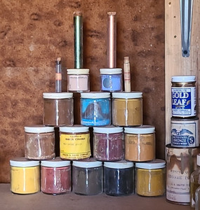 Vtg Jewelry Enameling Powder Lot, Bronze Powders, Wear-Brite, Gold Leaf + MORE