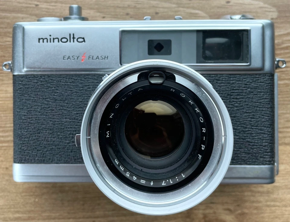 Minolta Hi-Matic 9 Film Camera w/45mm Rokkor Lens OG Box Partially Tested READ - Image 4 of 4