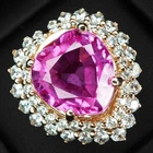 Vivid Pink Sapphire Delicate Heart Cut 11.70Ct 925 Sterling Silver Romantic Gift