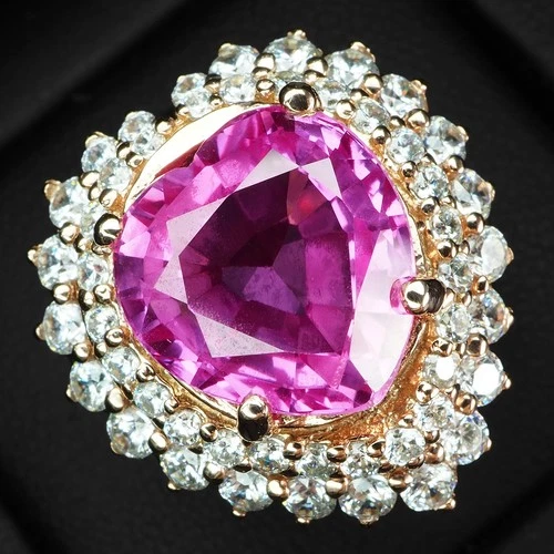 Vivid Pink Sapphire Delicate Heart Cut 11.70Ct 925 Sterling Silver Romantic Gift