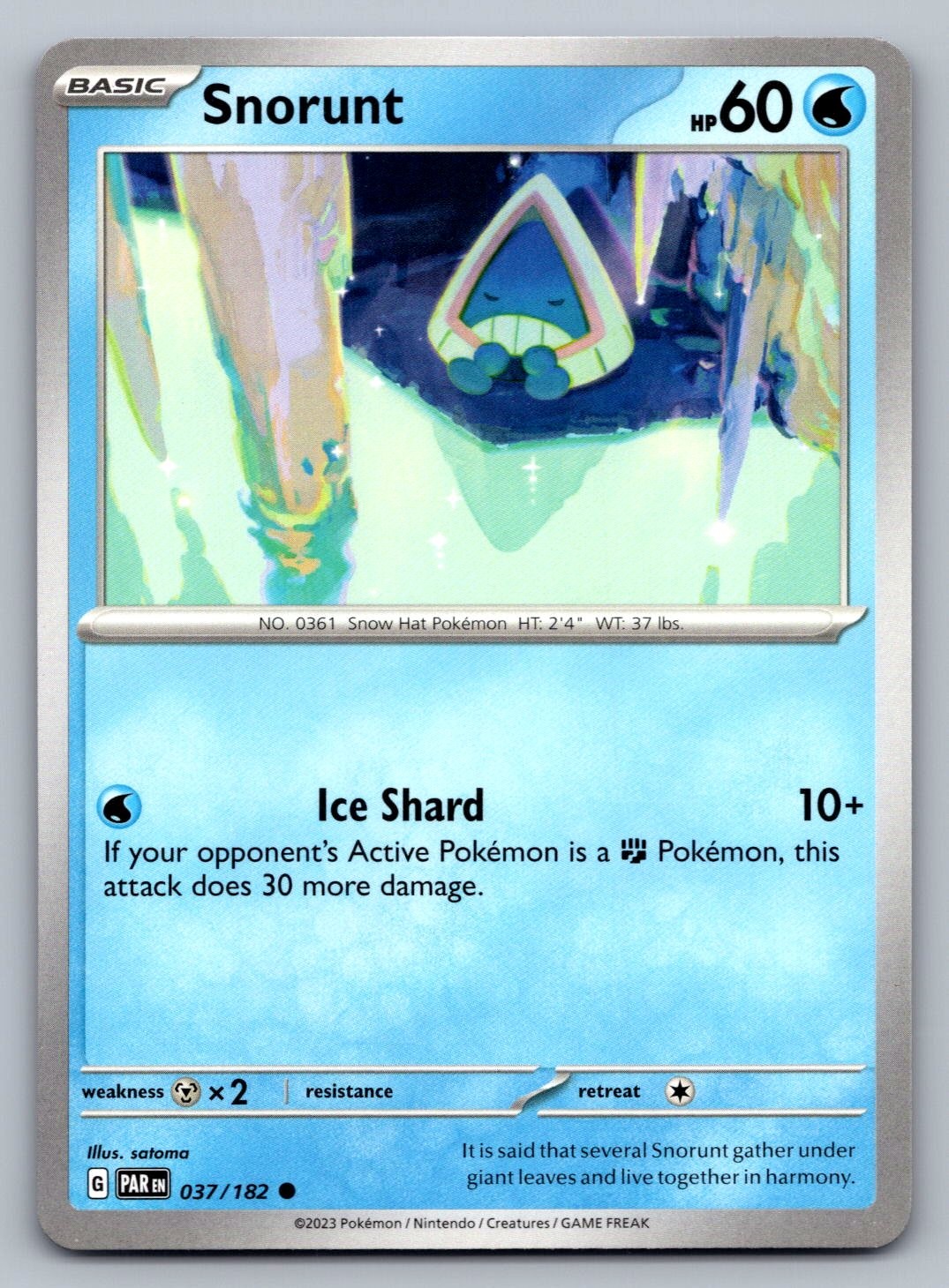 Pokemon TCG SV04: Paradox Rift Snorunt - 037/182