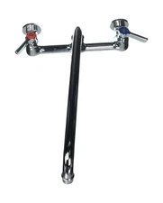 Krowne - 12-814 - Wall Mount Faucet w/ 8" Centers & 14" Spout,Silver Fast Ship