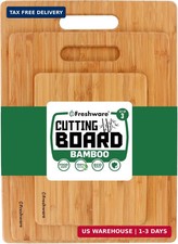 Freshware Bamboo Cutting Board Set of 3, Wooden Cutting Boards for Kitchen, Knif