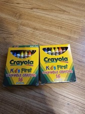 Lot of 2 Boxes of Vintage Crayola Kid's First Washable Crayons 16 Each