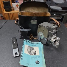 KEYSTONE K-4C "Electric Eye 8MM 1950s Movie Camera Triple Lens Untested w/Case