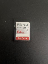 Genuine OEM SanDisk Ultra Plus 64GB SDHC I Memory Card - Class 10 - 80 MB/s