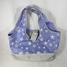 American Girl Doll Carrier Holder Purple Blue Gray Stars Travel Bag Purse Zipper