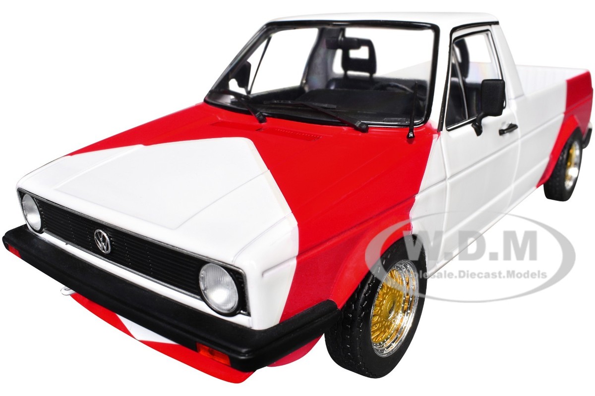 1983 VOLKSWAGEN CADDY MK 1 PICKUP WHITE & RED 1/18 DIECAST BY