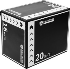 3-in-1 Foam Plyometric Jump Box 16x20x24" Home Gym Workout