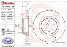 2x Bremsscheibe innenbelüftet 09.N265.21 BREMBO für TESLA MODEL S MODEL X