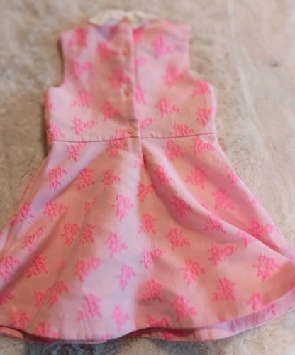 Janie and Jack 3 Girls Petal Pink Floral Collared Jacquard Dress - Picture 3 of 5