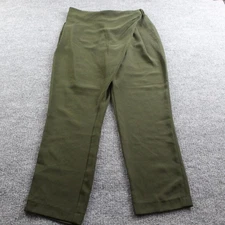 Ruti Pants Size Small Draped Trousers Green Relaxed Fit Straight Leg Casual