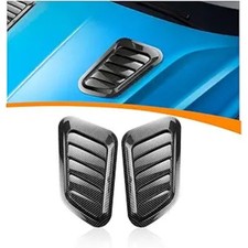 2PCS Car Hood Vents, Automotive Scoop Bonnet Air Vents Engine Hood Carbon Fiber