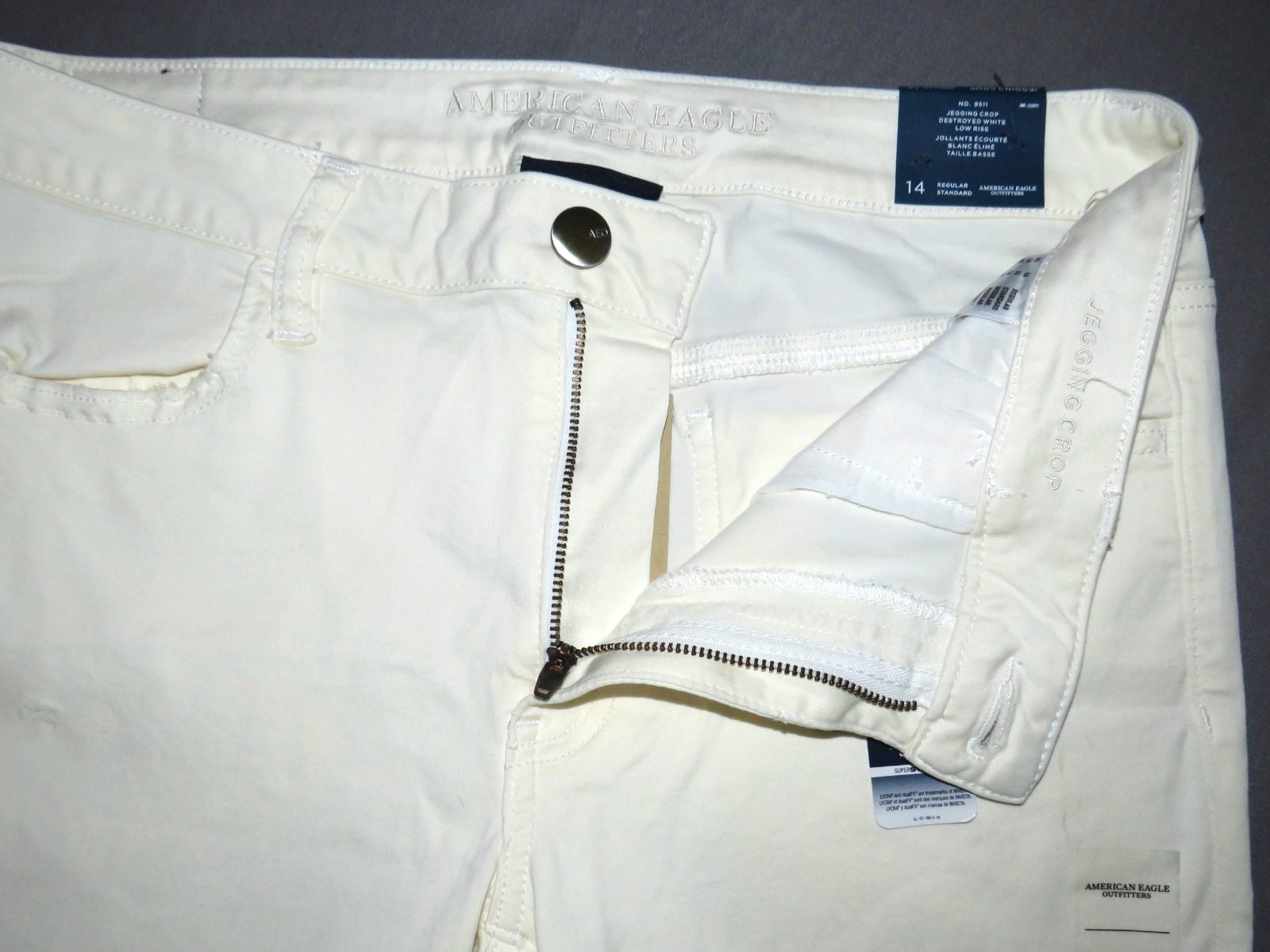 NEW! American Eagle Off-White Stretch Low-Rise Jegging Crop Jeans Women's 14 NWT thumbnail 8