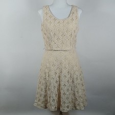 City Triangles Cream Lace Open Back Dress