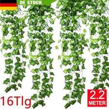 16x Efeugirlande Künstlich Hängende Rebe 2.2M Efeu Efeuranke Kunstblumen Deko DE