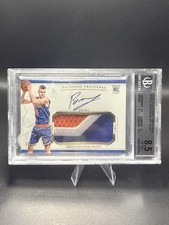 2015 NATIONAL TREASURES ROOKIE PATCH AUTO KRISTAPS PORZINGIS /99 BGS 8.5/10 MINT