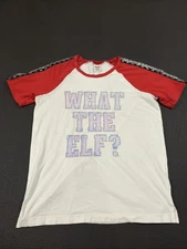 Victoria's Secret Pink Bling Iridescent Campus Tee Shirt Holiday Red Elf Medium