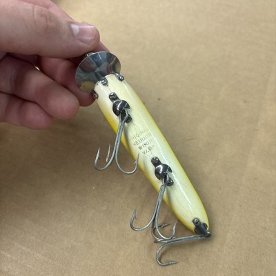 Leurre De Pêche Vintage Heddon "Vampire" En Bois - Collection