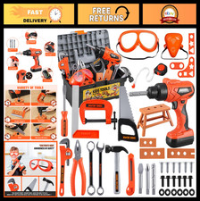 48pc Kids Tool Set with Portable Toolbox  Toy Drill - Perfect Gifts for Ages 3-