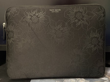 Kate Spade New York Black Floral 13 Inch Laptop Computer Sleeve Zip Case