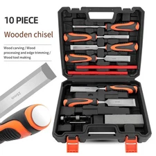 Woodworking Tools Set of 6 Chisels with Honing Guide and Sharpening Stone