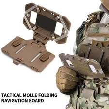 Tactical Molle Phone Holder, Folding Navigation Board Cellphone Gear for Airsoft