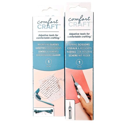 2-Pack We R Memory Keepers Comfort Craft Magnifying Glasses and Spring Scissors