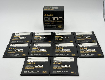 Akai BL100 Blank Sampler Disk Set 10 Quick Disks With Box Japan