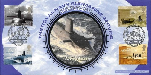 2001 Submarines, Benham FDC, Vanguard - Devonport - Plymouth SpHS