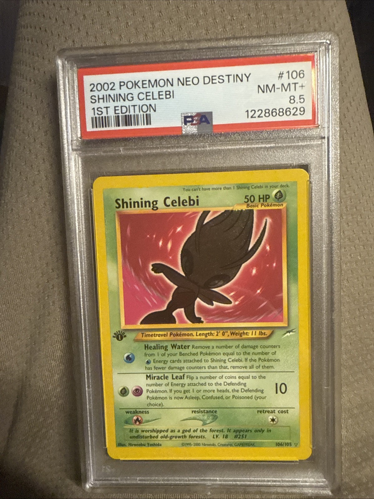 2002 Pokemon Neo Destiny 1st Edition Shining Celebi #106 PSA 8 New Cert!